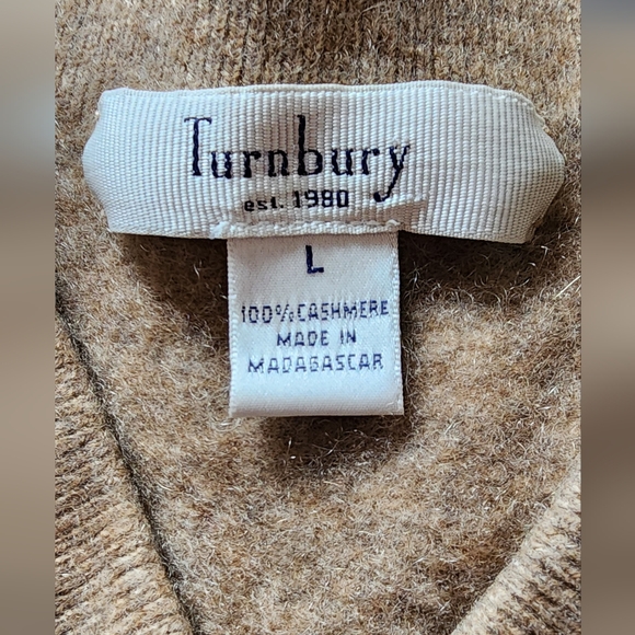 Turnbury 100% cashmere sweater womens Large tan - Picture 3 of 5